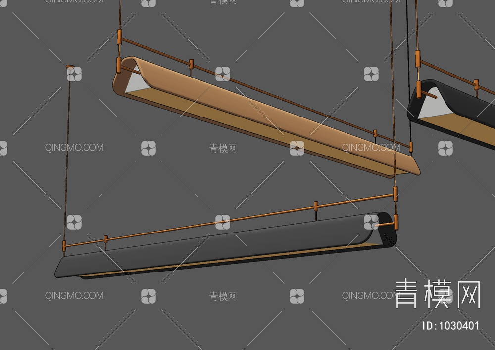 办公条形灯管吊灯SU模型下载【ID:1030401】