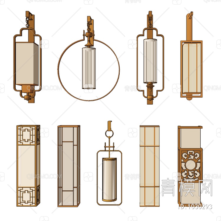 金属壁灯SU模型下载【ID:1030293】