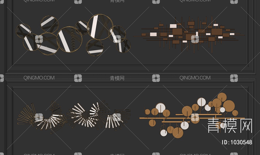 金属墙饰挂件SU模型下载【ID:1030548】