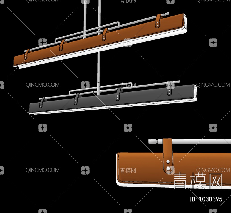 皮革办公条形吊灯SU模型下载【ID:1030395】