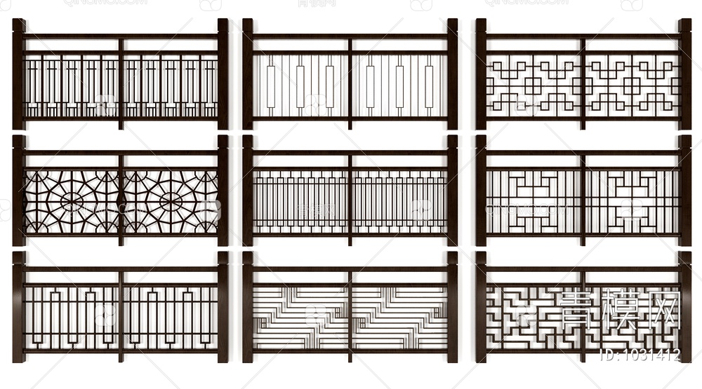 铁艺栏杆，围栏3D模型下载【ID:1031412】