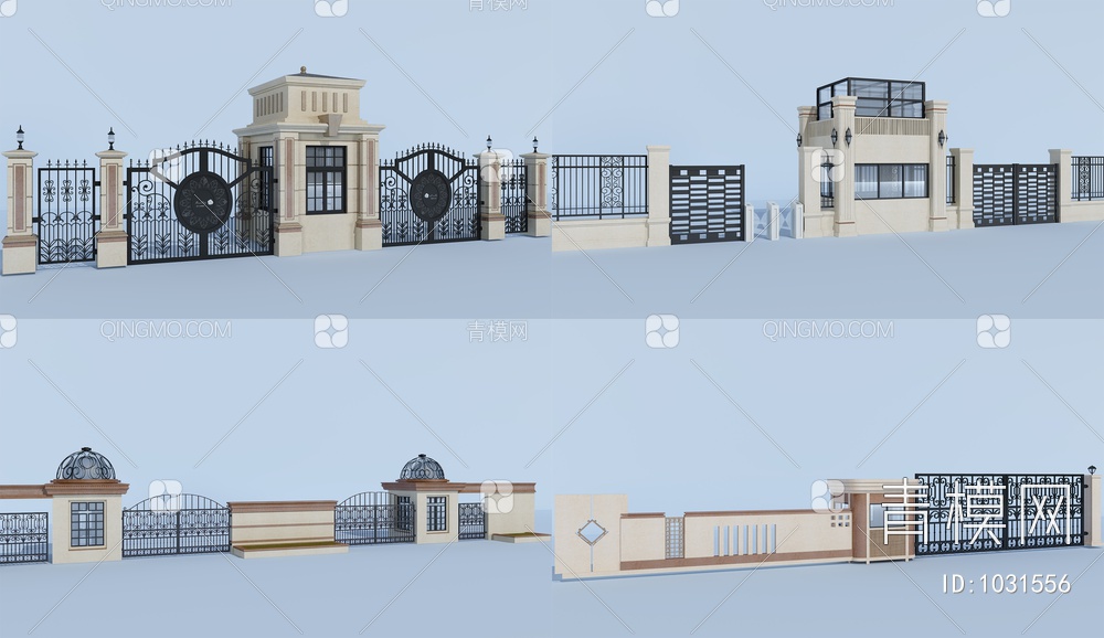 铁艺雕花栏杆 护栏3D模型下载【ID:1031556】