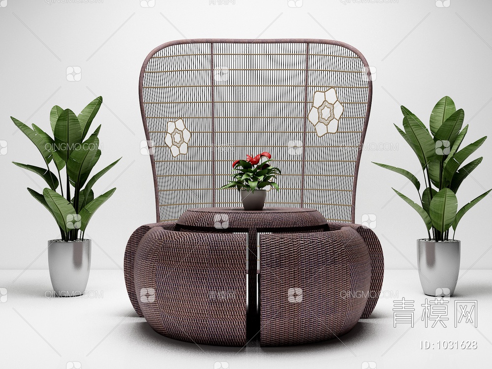 休息桌椅组合3D模型下载【ID:1031628】