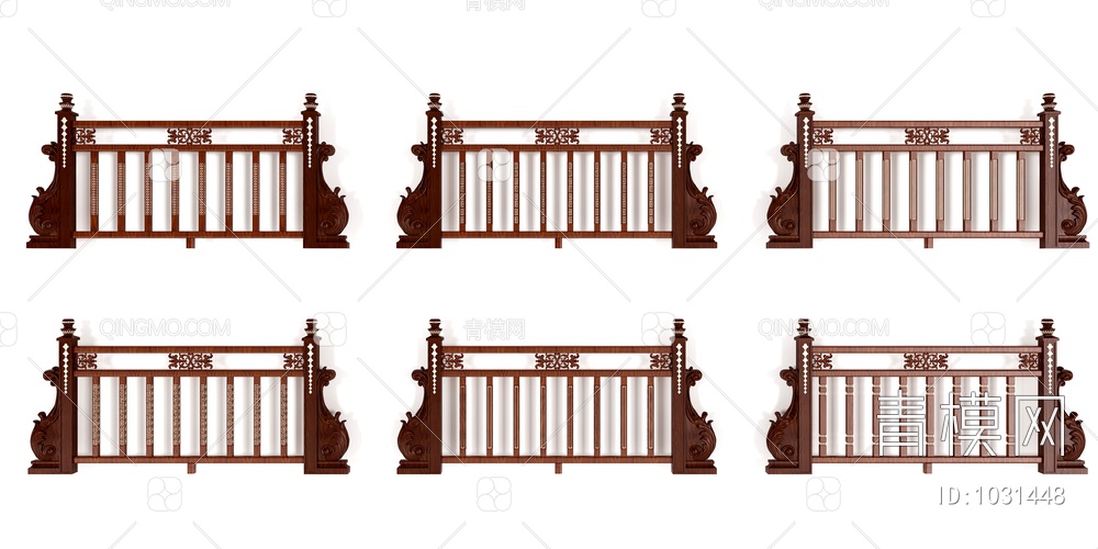 铁艺雕花栏杆 护栏3D模型下载【ID:1031448】