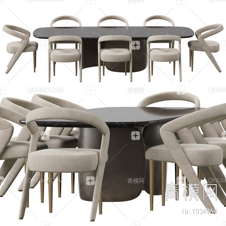 餐桌椅3D模型下载【ID:1034964】