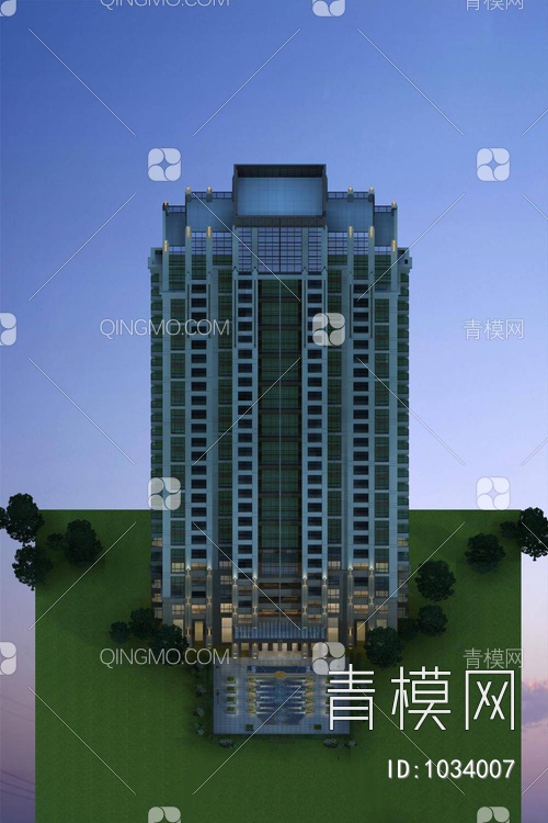 高层住宅入口3D模型下载【ID:1034007】