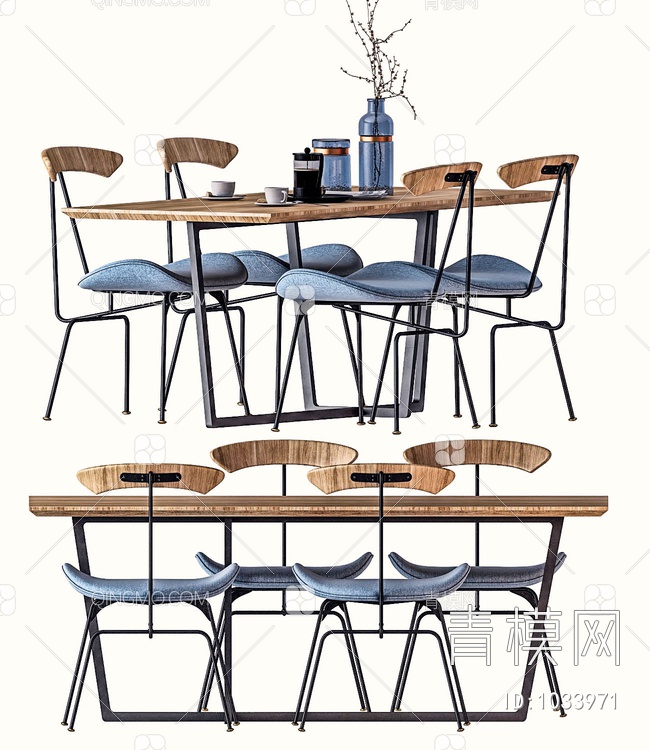 餐桌椅组合3D模型下载【ID:1033971】