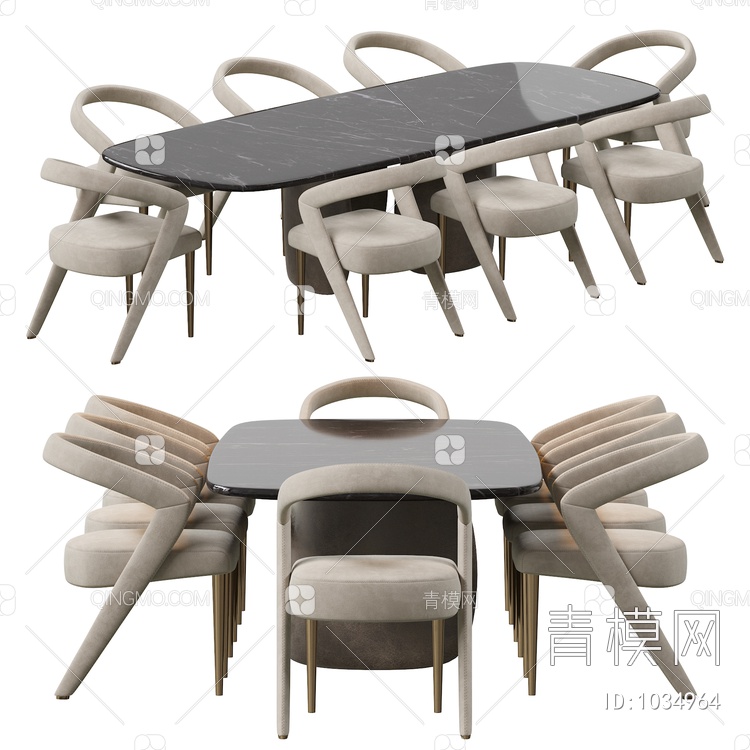 餐桌椅3D模型下载【ID:1034964】