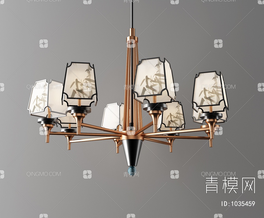 新中式吊灯3D模型下载【ID:1035459】