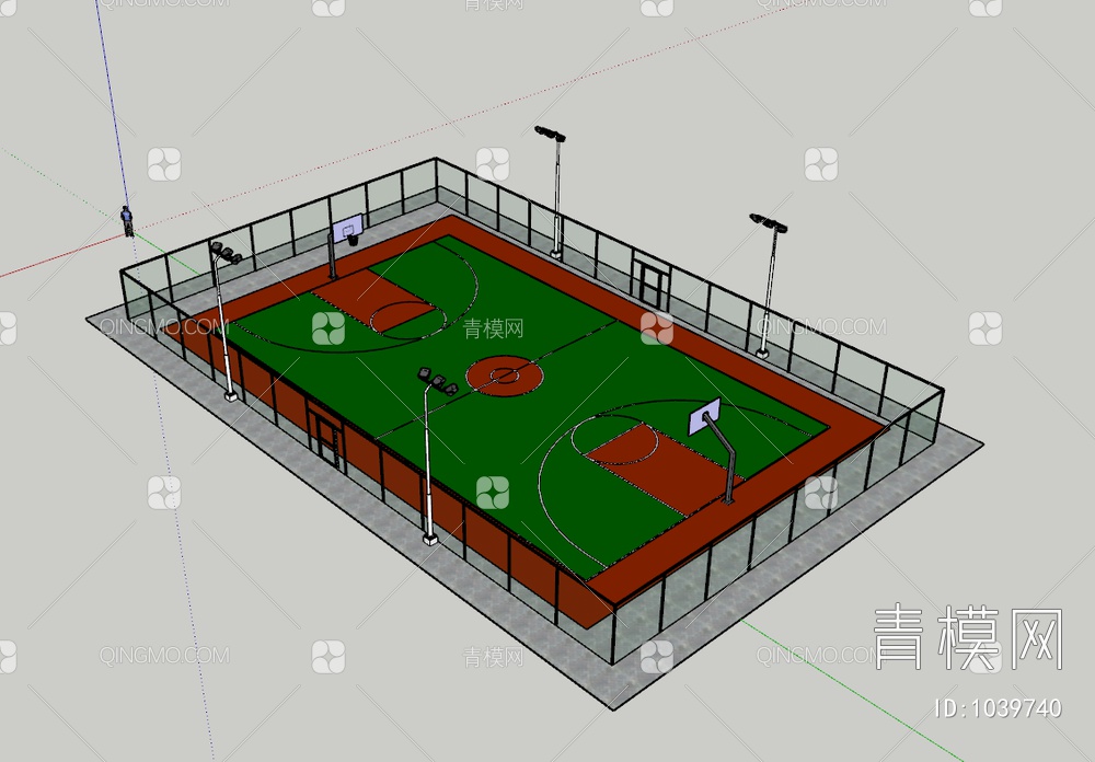 篮球场SU模型下载【ID:1039740】