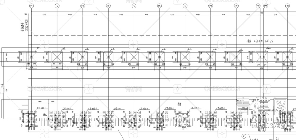铁路站台钢结构CAD图【ID:1039860】