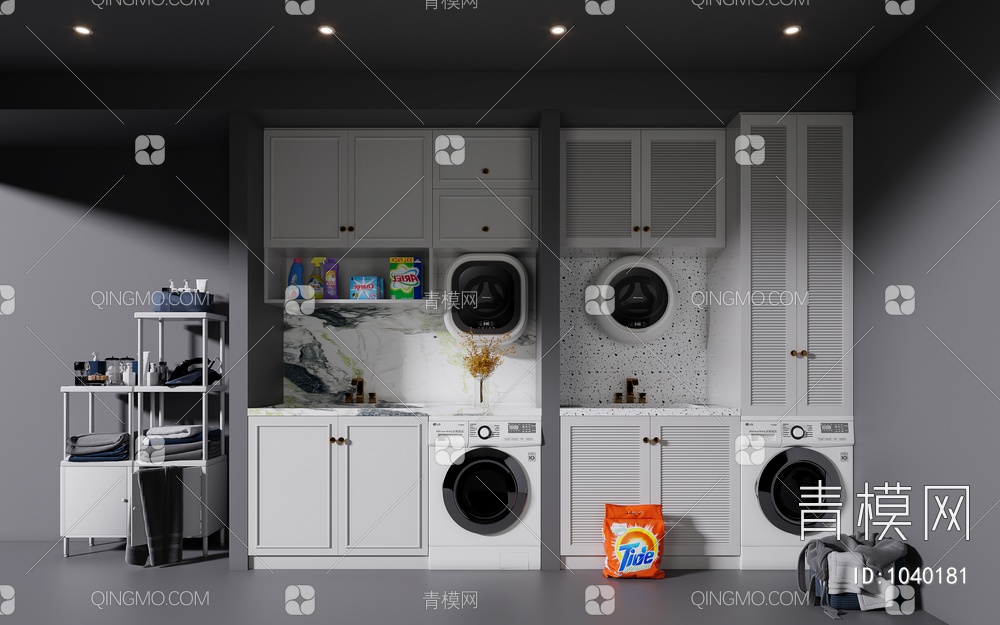 洗衣机柜3D模型下载【ID:1040181】