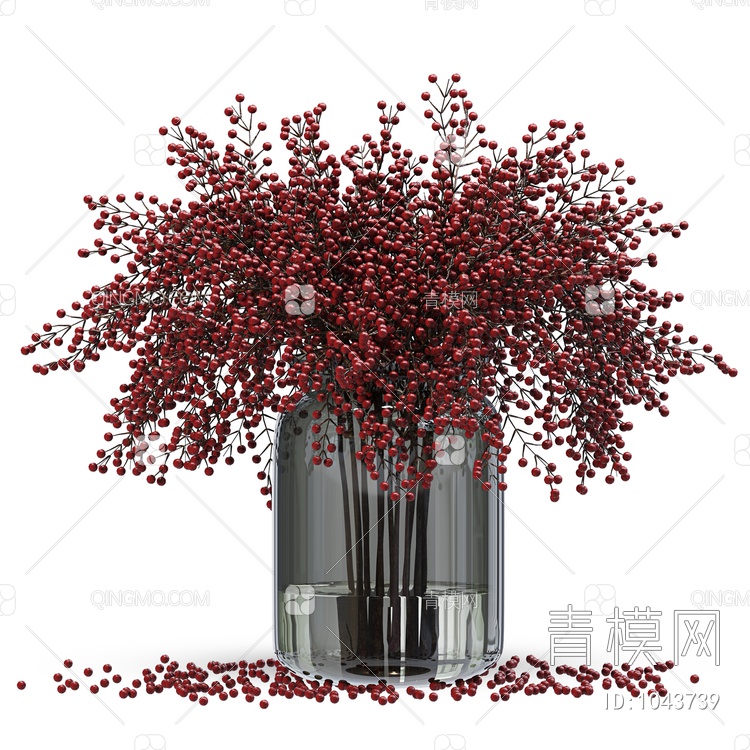 浆果花瓶花束摆件3D模型下载【ID:1043739】