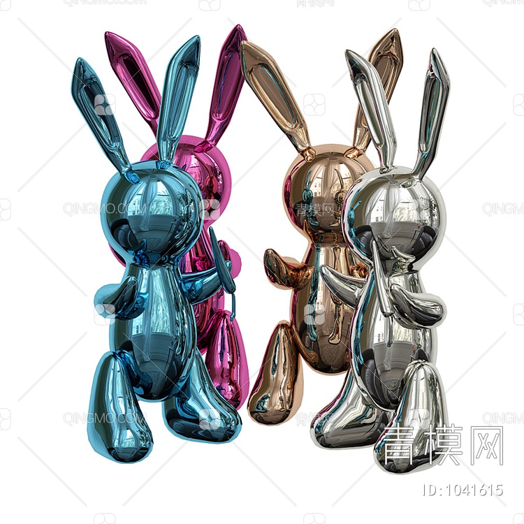雕塑兔子摆件SU模型下载【ID:1041615】
