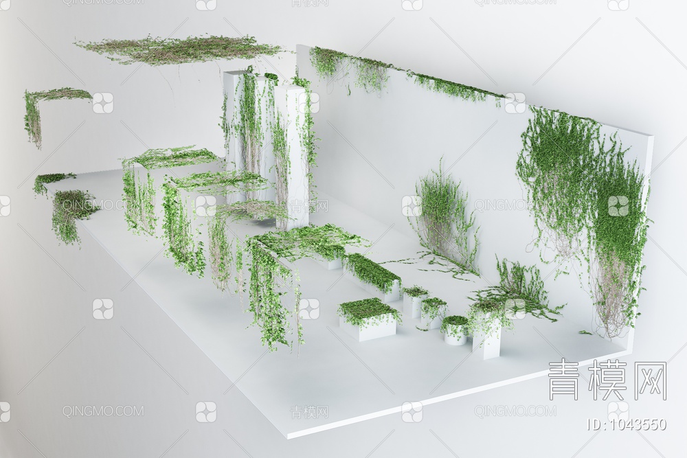 爬墙植物绿植物墙3D模型下载【ID:1043550】