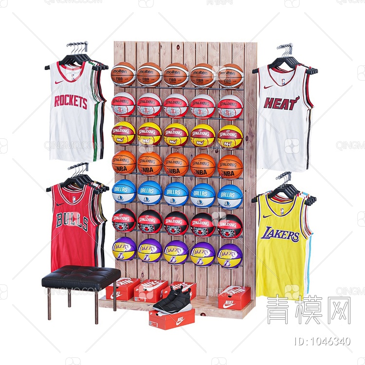 篮球服装组合3D模型下载【ID:1046340】