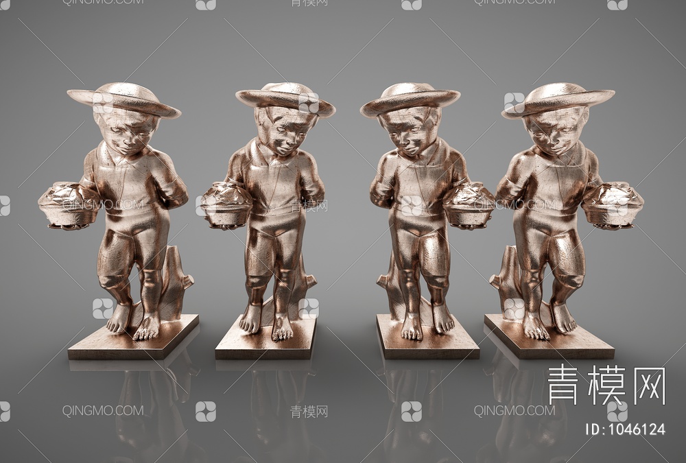 铜雕像3D模型下载【ID:1046124】