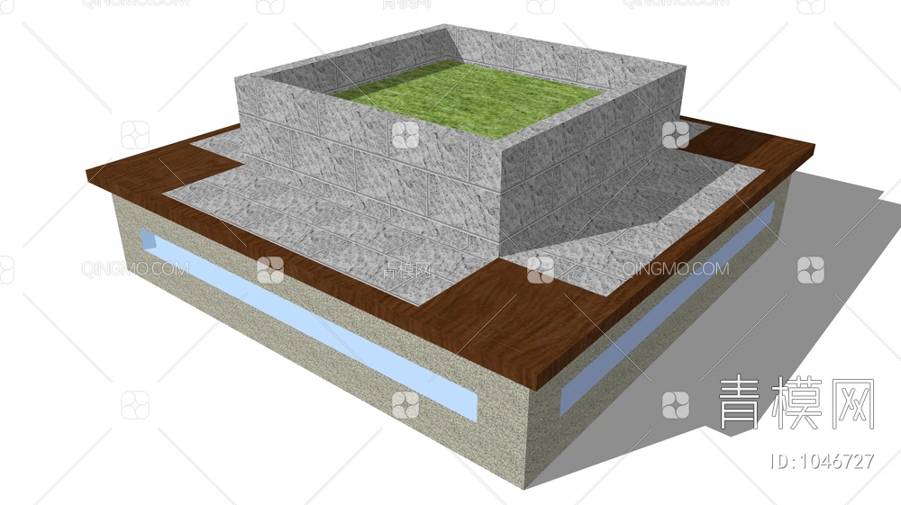景观树池座椅SU模型下载【ID:1046727】