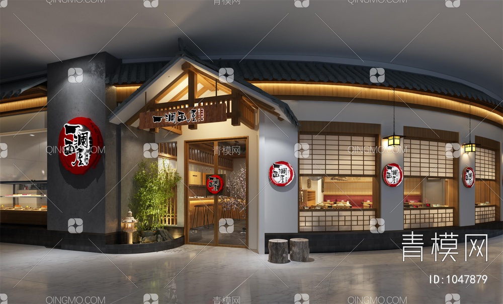 火锅店，餐厅，门头3D模型下载【ID:1047879】