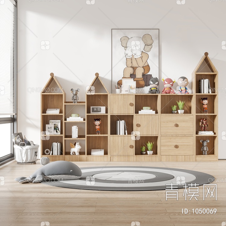 儿童房收纳柜3D模型下载【ID:1050069】