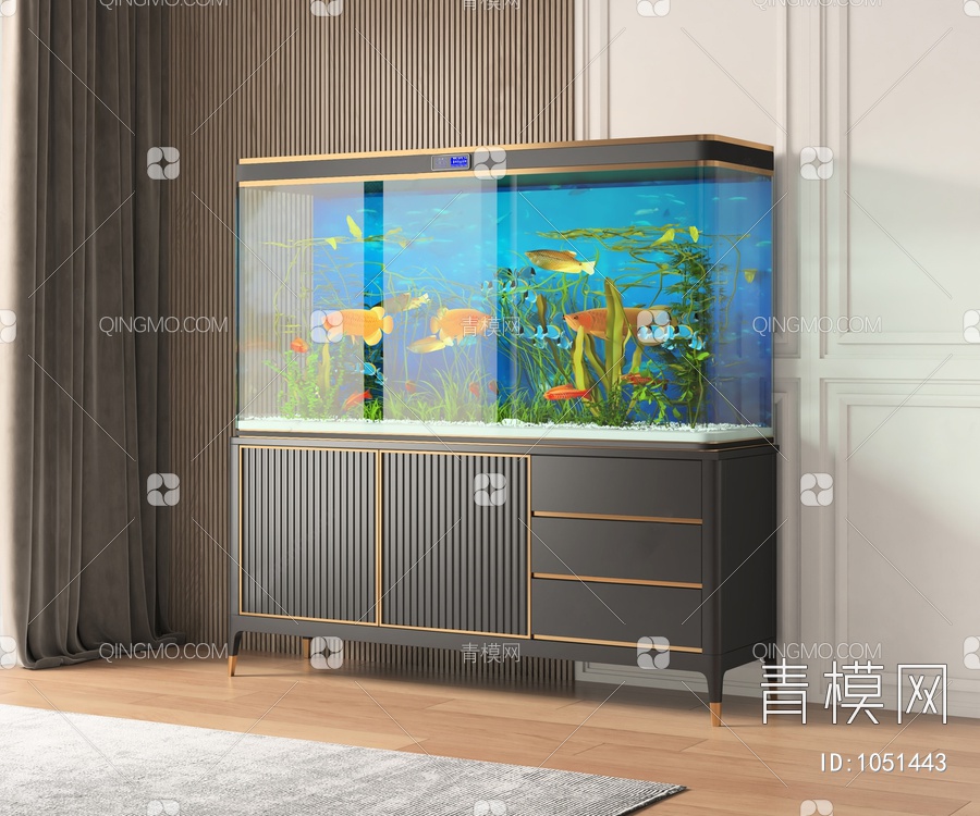 鱼缸 水族箱3D模型下载【ID:1051443】