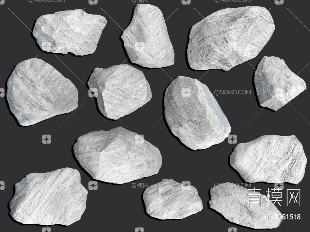 岩石 石块3D模型下载【ID:1051518】