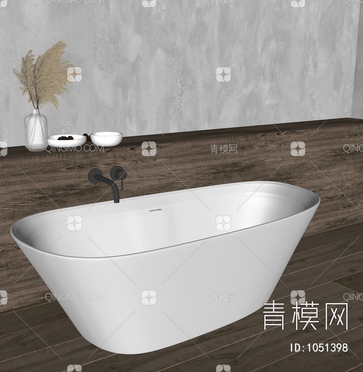 浴缸浴盆SU模型下载【ID:1051398】