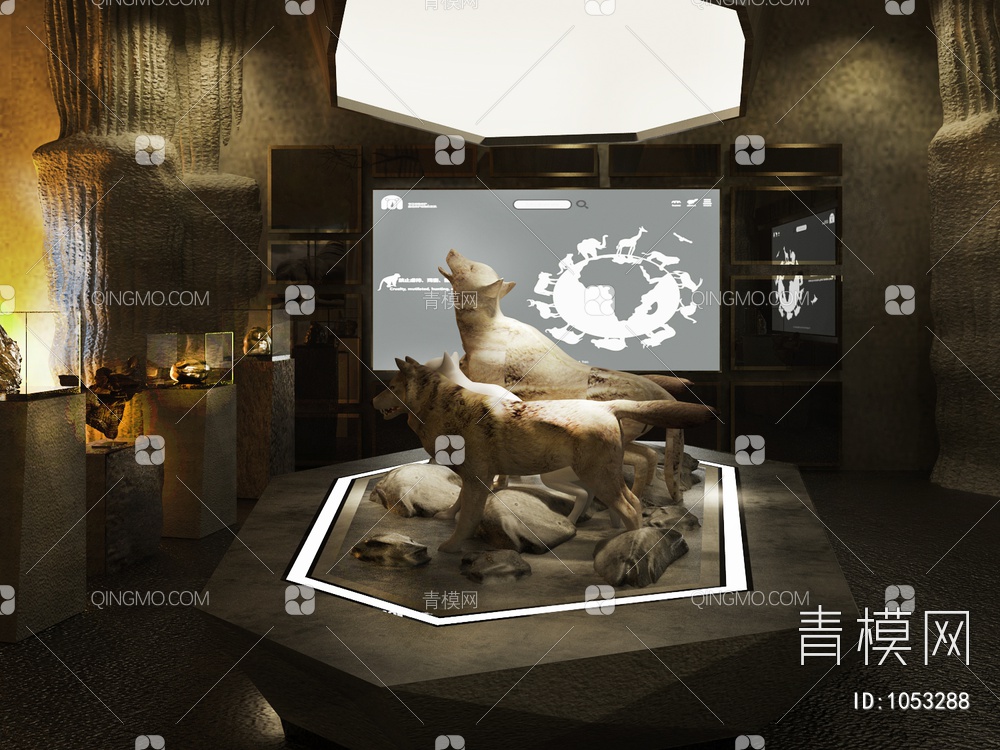 环保动物保护展厅3D模型下载【ID:1053288】