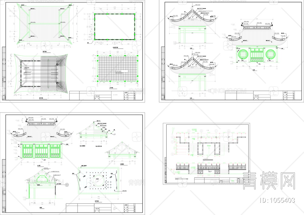 小寺庙建筑CAD图纸【ID:1055403】