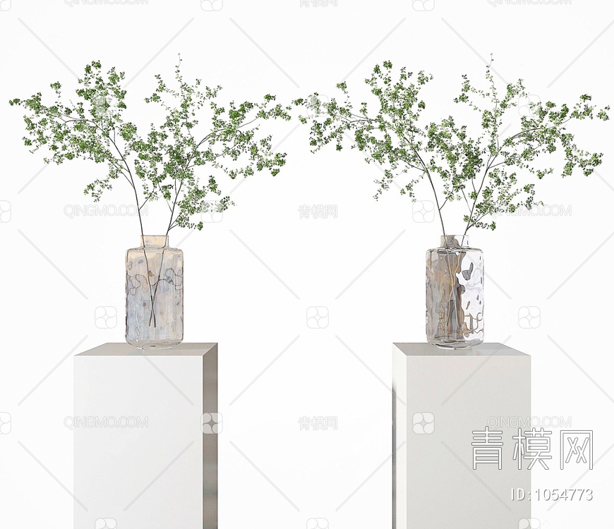 花瓶 插花 绿植3D模型下载【ID:1054773】
