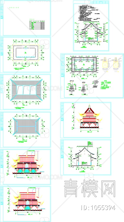 金龙寺观音殿建筑结构CAD图纸【ID:1055394】