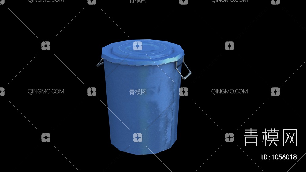 水桶 塑料桶 垃圾桶 蓝色水桶3D模型下载【ID:1056018】