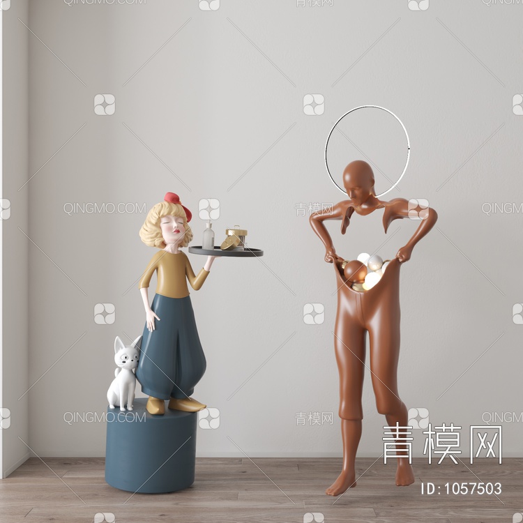 雕塑摆件3D模型下载【ID:1057503】