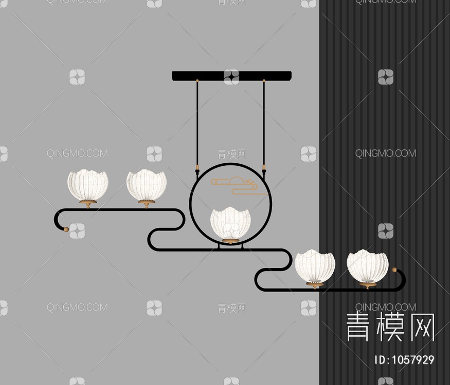 艺术吊灯SU模型下载【ID:1057929】