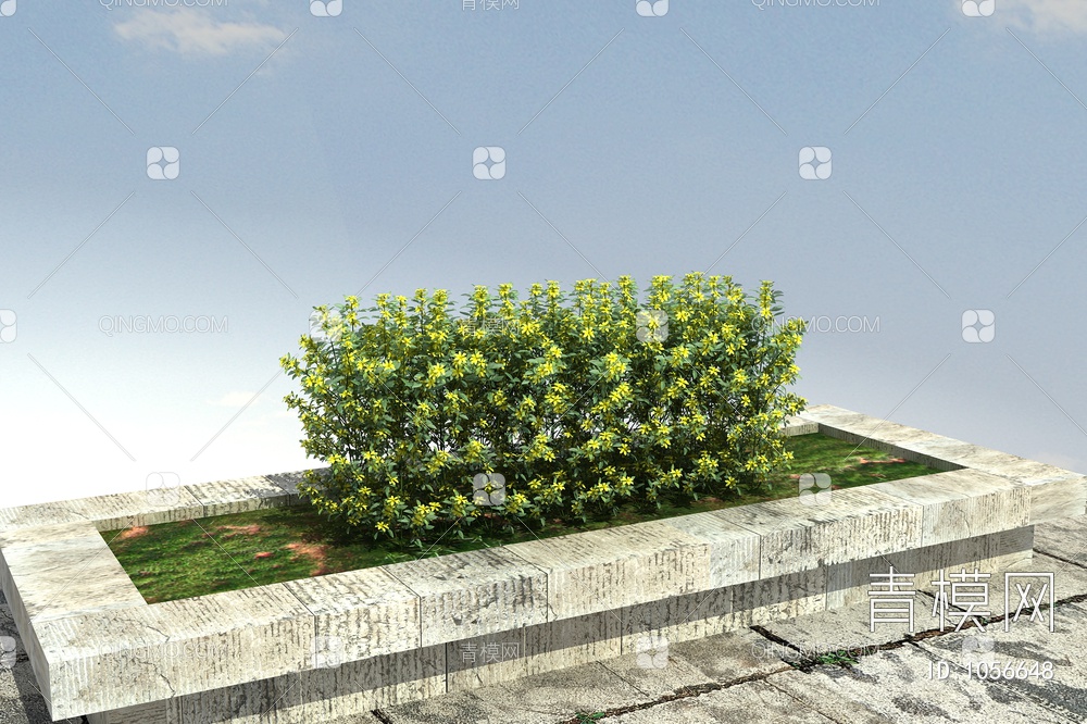 绿化植物、景观植物、开花植物、观赏植物3D模型下载【ID:1056648】