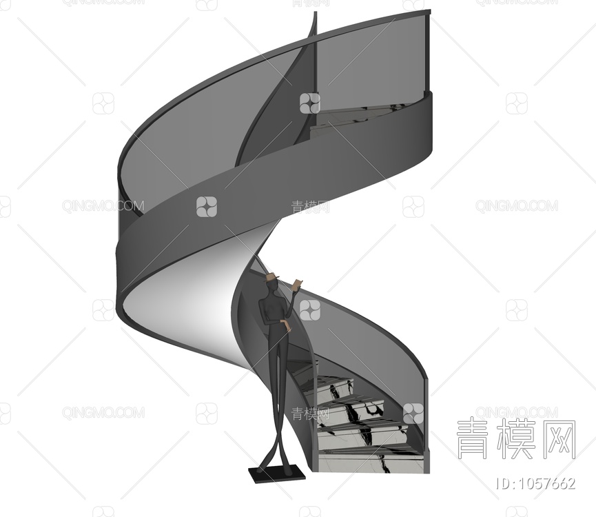 旋转楼梯SU模型下载【ID:1057662】