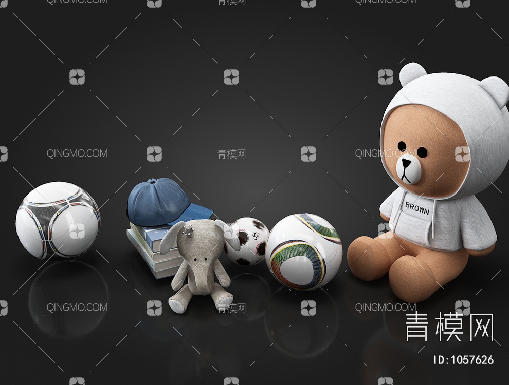 儿童玩具，布朗熊3D模型下载【ID:1057626】