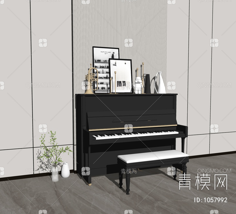 钢琴SU模型下载【ID:1057992】
