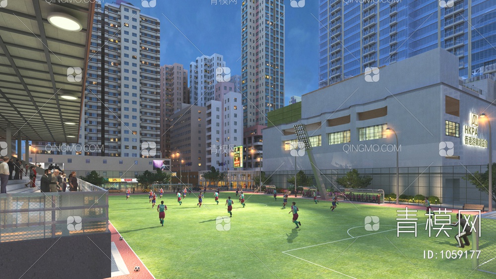 夜景城市足球场3D模型下载【ID:1059177】