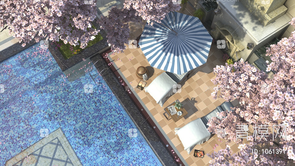 泳池景观3D模型下载【ID:1061391】