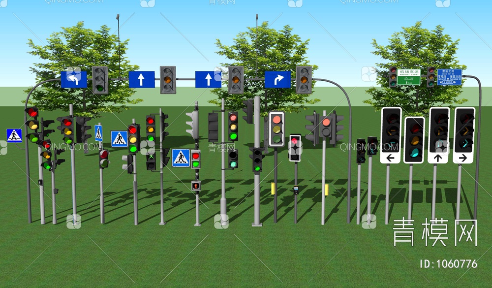 交通信号灯SU模型下载【ID:1060776】