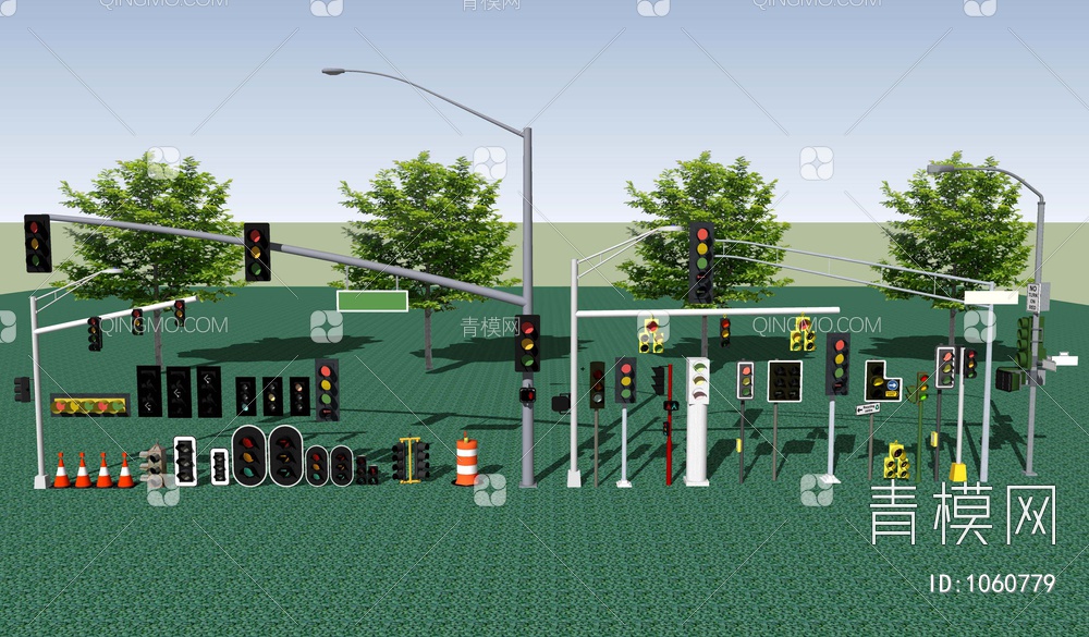 交通信号灯SU模型下载【ID:1060779】