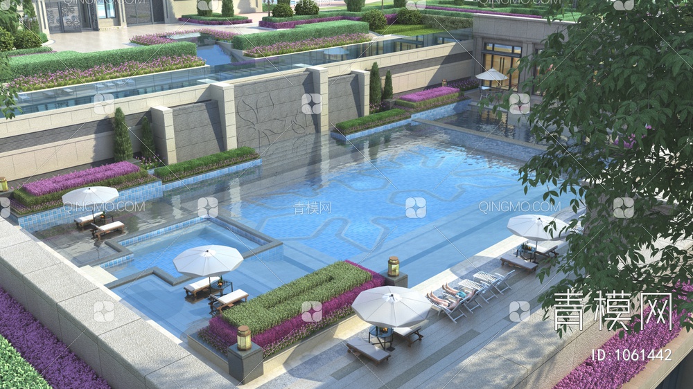 泳池景观3D模型下载【ID:1061442】