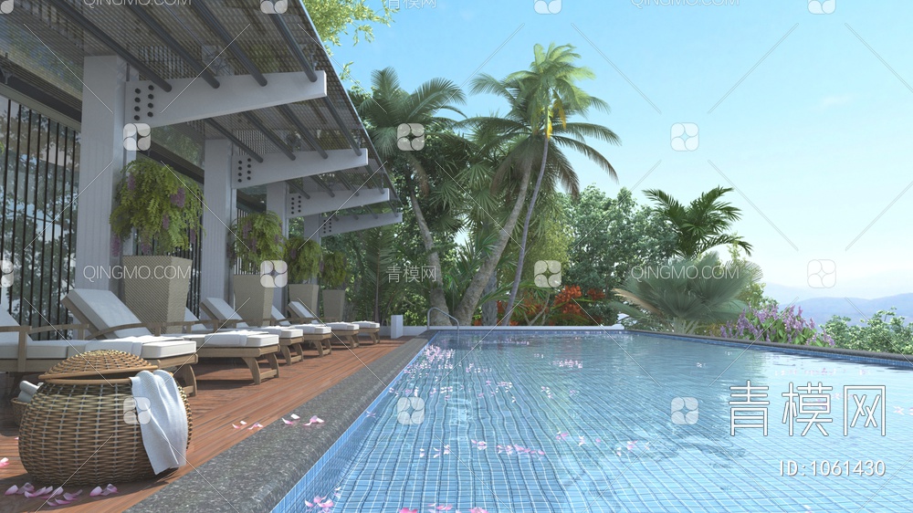 泳池景观3D模型下载【ID:1061430】