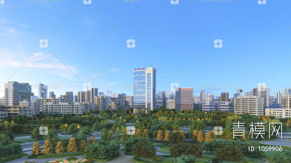 城市公园景观全模3D模型下载【ID:1059906】