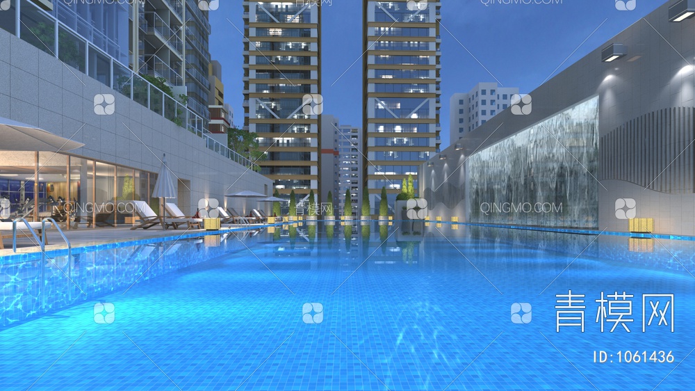 泳池景观3D模型下载【ID:1061436】