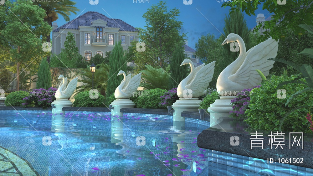 泳池景观3D模型下载【ID:1061502】