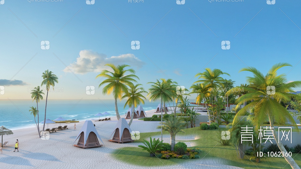 海滩景观3D模型下载【ID:1062360】