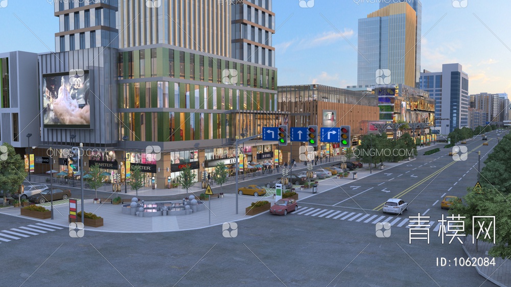 城市商业街3D模型下载【ID:1062084】