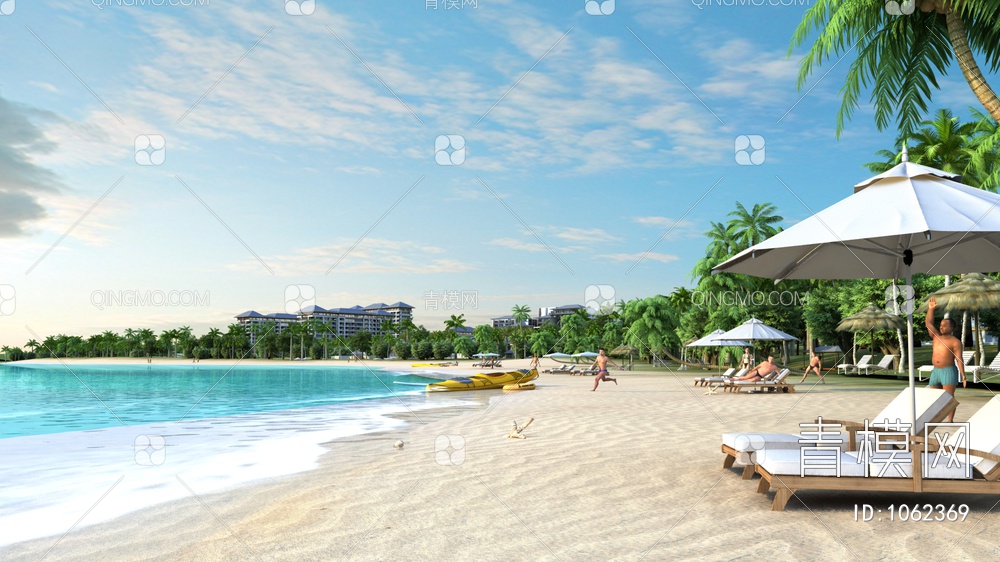 海滩景观3D模型下载【ID:1062369】
